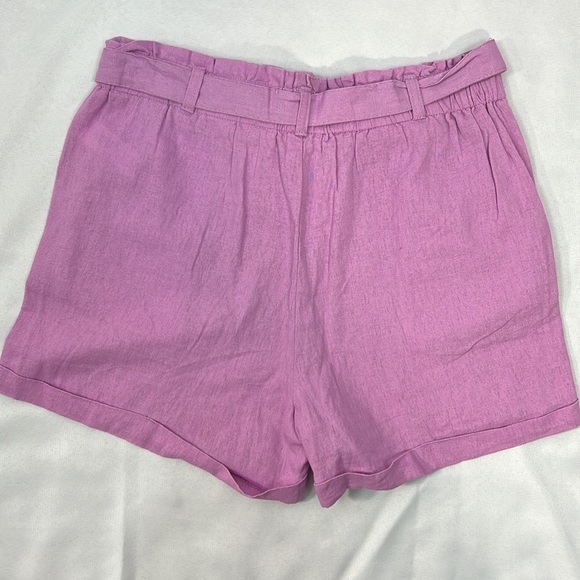 New! Revamped lilac linen blend shorts with tie waist Large - Picture 5 of 10